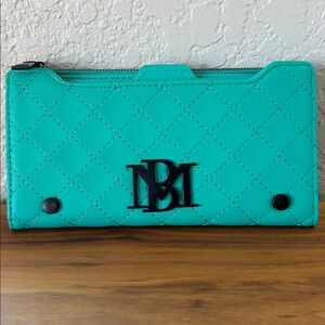 Badgley Mischka Teal Quilted Wallet